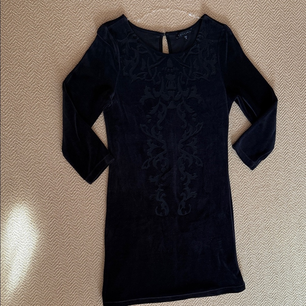 Sanctuary brand Velvet Black Long Sleeve Dress, size M - Picture 1 of 6